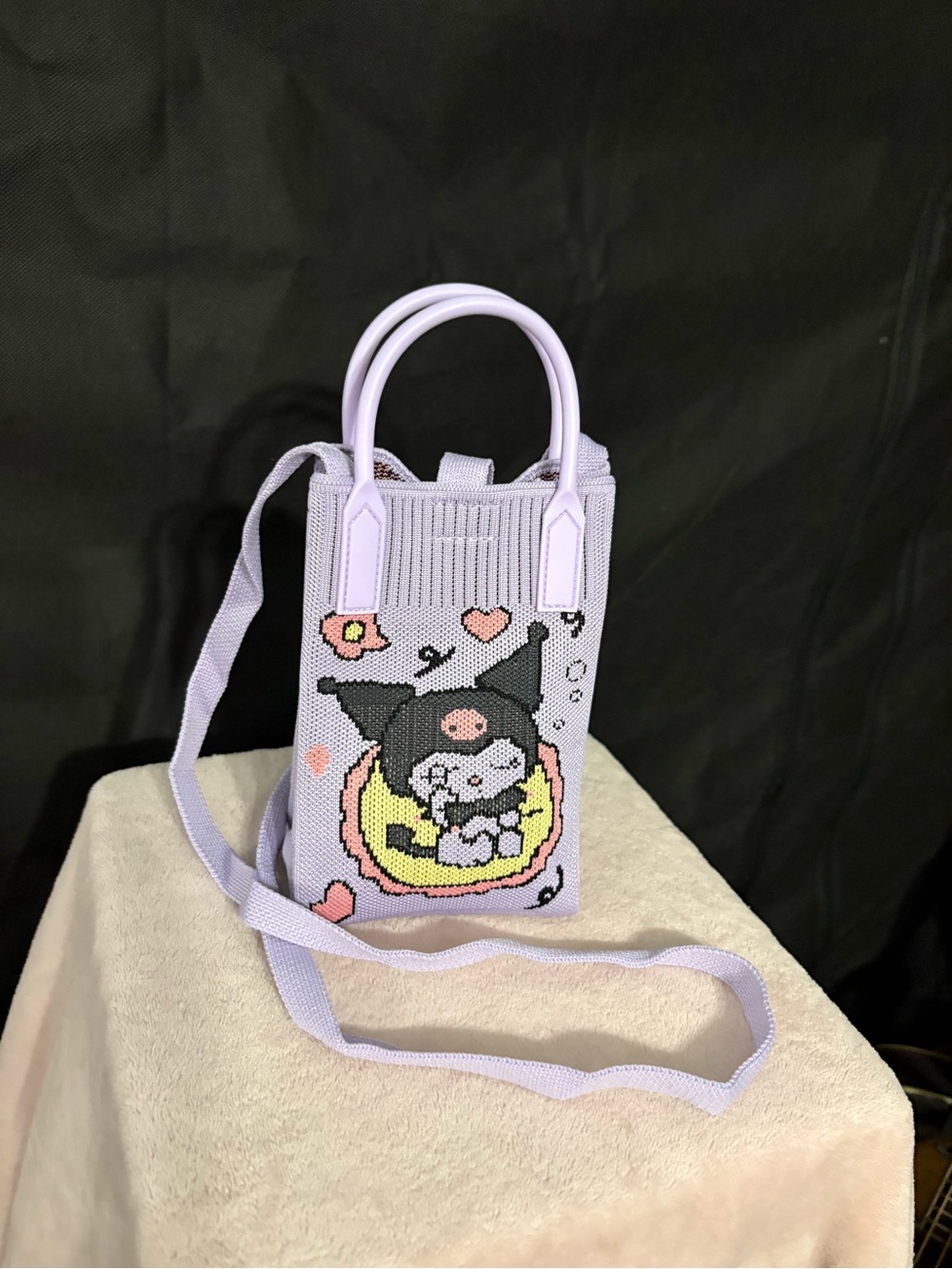 NWT Kuromi Lavender Crossbody Top Handle Bag